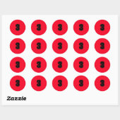 Sticker Rond Numéro Trois fournitures de planification simple 3 (Feuille)