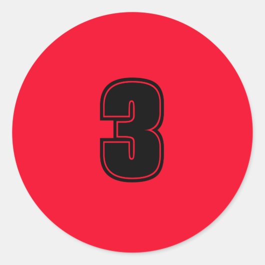 Sticker Rond Numéro Trois fournitures de planification simple 3 (Devant)