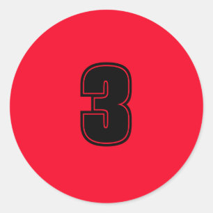 Sticker Rond Numéro Trois fournitures de planification simple 3