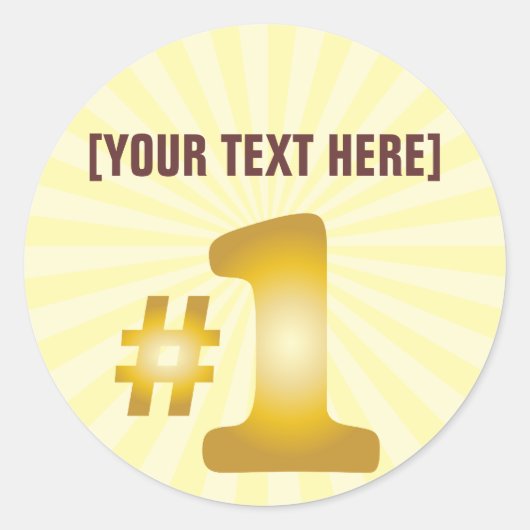Sticker Rond numéro un avec nom personnalisé (Devant)