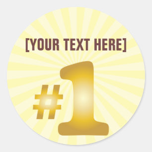 Sticker Rond numéro un avec nom personnalisé