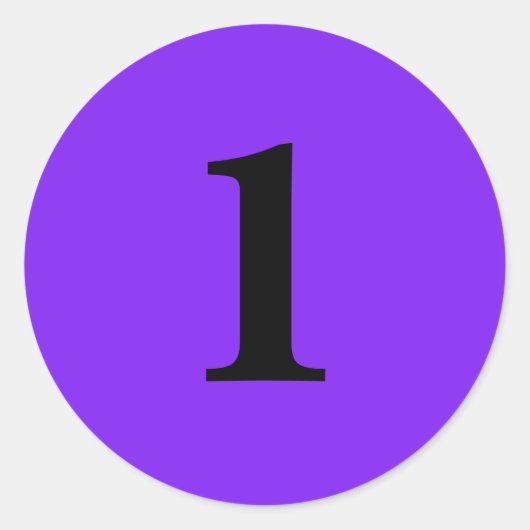 Sticker Rond Numéro Un offre simple 1 violet noir (Devant)