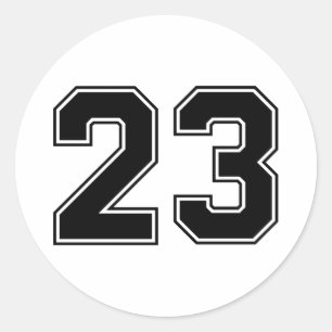 Sticker Rond Numéro Vingt-Trois 23 Police Sport