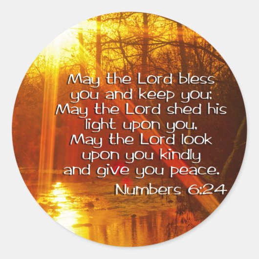 STICKER ROND NUMÉROS 6:24 BIBLE VERSE - QUE L'ÉTERNEL TE BÉNUE (Devant)