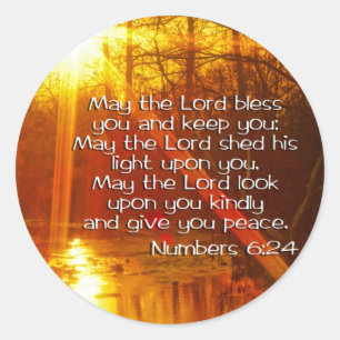 STICKER ROND NUMÉROS 6:24 BIBLE VERSE - QUE L'ÉTERNEL TE BÉNUE