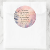 Sticker Rond Numéros 6 Seigneur Bénissez-vous Bible Verse Scène (Sac)