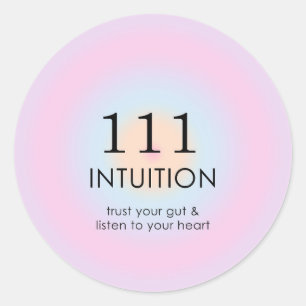 Sticker Rond Numéros d'ange Numérologie 111 Intuition