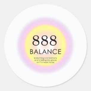 Sticker Rond Numéros d'ange Numérologie Signification 888 Bal