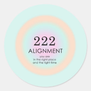 Sticker Rond Numéros d'angle Numérologie 222 Alignement Motivat