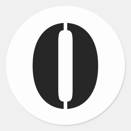 Sticker Rond Numéros de crayon par Janz Numéro 0 Zéro Blanc (Devant)