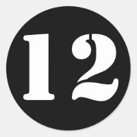 Numéros de crayon par Janz Numéro 12 Douze Noir