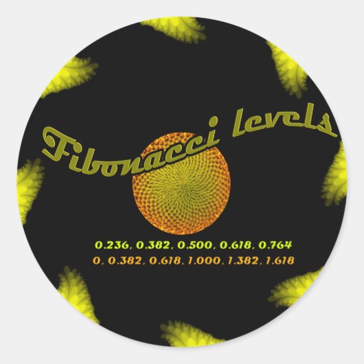 Sticker Rond Numéros Fibonacci pour la négociation (Devant)