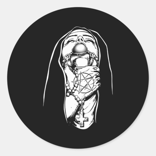 Sticker Rond Nune étouffée (Devant)