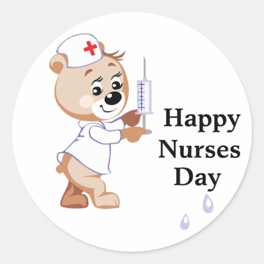 Sticker Rond Nurse bear (Devant)