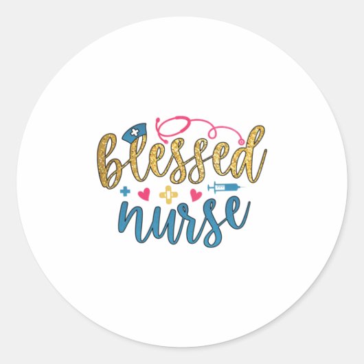 Sticker Rond Nurse Gift | Blessed Nurse (Devant)