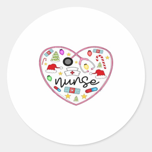 Sticker Rond Nurse Heart, Halloween Oversized T-Shirt (Devant)
