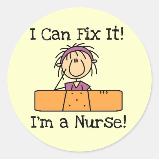 Sticker Rond Nurse I Can Fix It T-shirts et cadeaux (Devant)