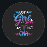 Sticker Rond Nurse | Just A Girl Who Loves Her CNA<br><div class="desc">Nurse | Just A Girl Who Loves Her CNA</div>