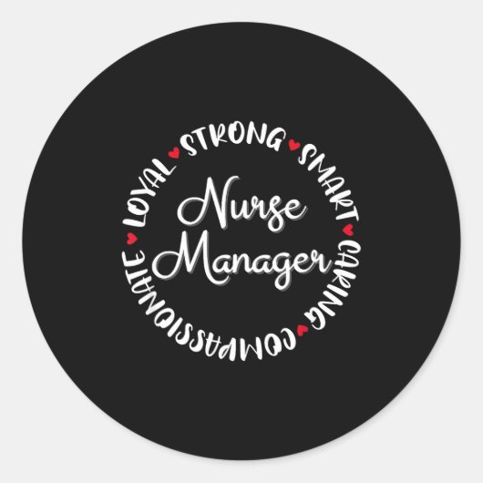 Sticker Rond Nurse Manager Nurses Nursing Graduation Medical Lo (Devant)