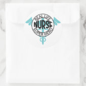 Sticker Rond Nurse Real Life Super Hero (Sac)