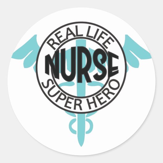 Sticker Rond Nurse Real Life Super Hero (Devant)