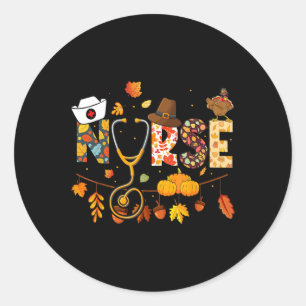 Sticker Rond Nurse Thanksgiving