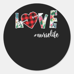 Sticker Rond Nurselife Life RN LPN #Nurselife Nurselife