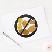 Sticker Rond Nut Arbre d'arachide sans l'allergie noire Nut (Enveloppe)