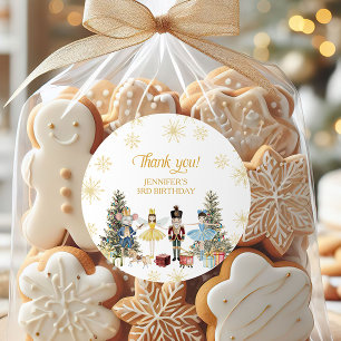 Sticker Rond Nutcracker Anniversaire Merci de fête