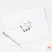 Sticker Rond Nutcracker aquarelle botanique joli Noël (Enveloppe)