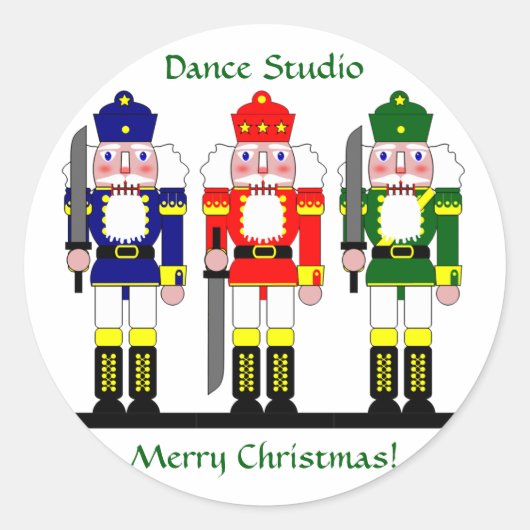 Sticker Rond Nutcracker cadeau de ballet de Noël personnalisé (Devant)