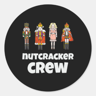 Sticker Rond Nutcracker Crew Famille Correspondant Xmas Garçons
