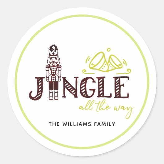 Sticker Rond Nutcracker de Christmas Simple Personalized (Devant)