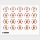 Sticker Rond Nutcracker de Noël Snowglobe (Feuille)