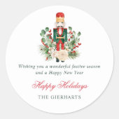 Sticker Rond Nutcracker moderne Joyeux Noël (Devant)