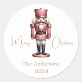 Sticker Rond Nutcracker rose blanc (Devant)