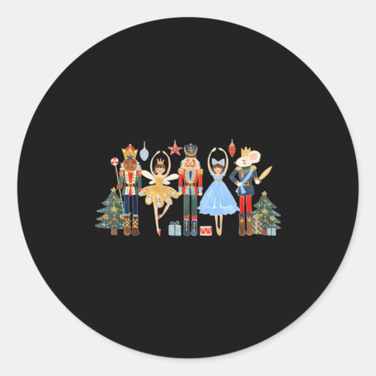 Sticker Rond Nutcracker Squad Ballet Dance Matching Family Chri (Devant)