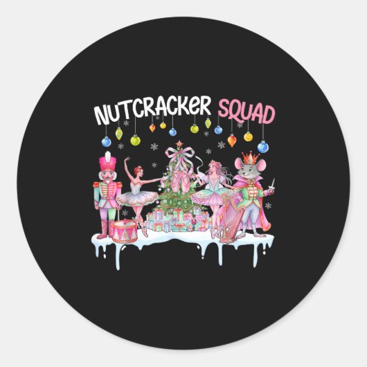 Sticker Rond Nutcracker Squad Christmas Nk Ballet Sugar Plum Fa (Devant)