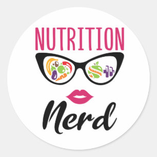 Sticker Rond Nutrition Nerd nutritionniste diététiste