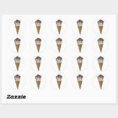 Sticker Rond Nutty Buddy Chocolate Ice Cream Cone Foin (Feuille)