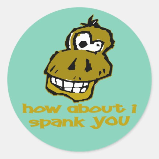 Sticker Rond Nutty Monkey Et Moi, Je T'Ai Éclairé (Devant)