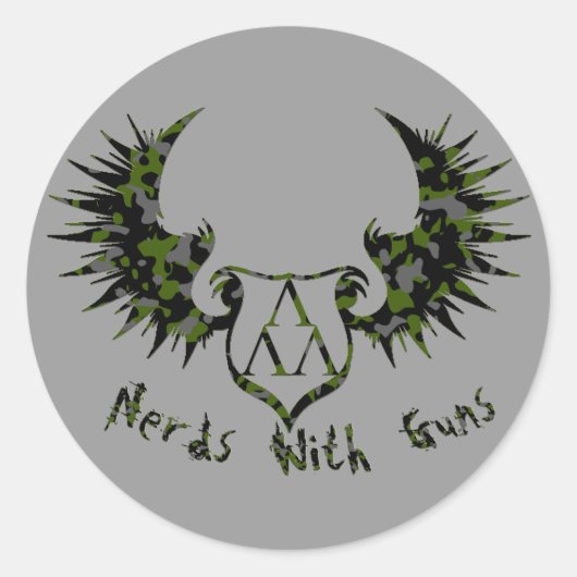 Sticker Rond NWG-CAMMO-ARCH-GLOW, cammo-trilam-logo-ailes (Devant)