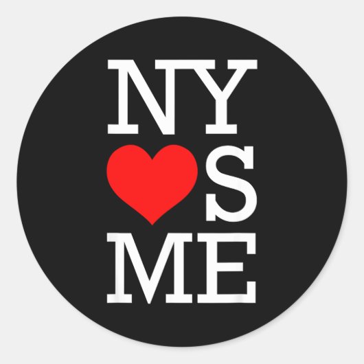 Sticker Rond Ny Loves Me Funny I Heart New York  (Devant)