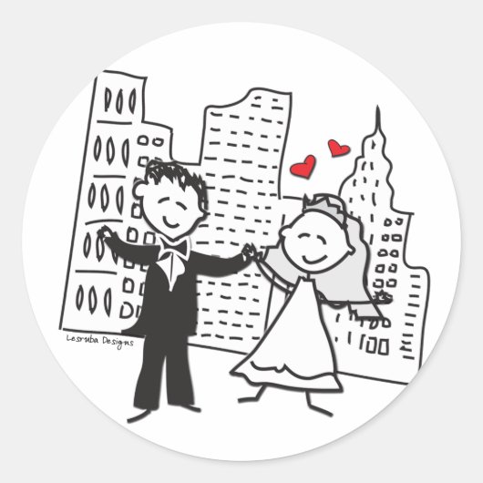 Sticker Rond NY Mariage (Devant)