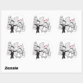Sticker Rond NY Mariage (Feuille)