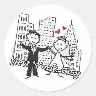 Sticker Rond NY Mariage
