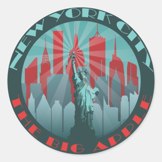 Sticker Rond NYC Big Apple Round (Devant)