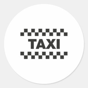 Sticker Rond Nyc Costume de taxi Halloween Funny Jaune New York