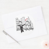 Sticker Rond NYC Mariage de mariée et de chambre (Enveloppe)