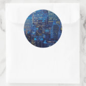 Sticker Rond NYC Skyline, vue haute angle au crépuscule (Sac)
